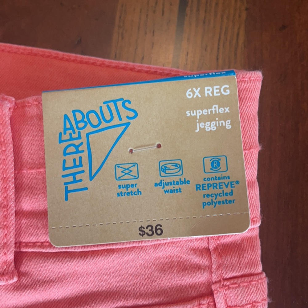 Thereabouts NWT Girls 6X Skinny Adjustable Waist Jeggings & Long Sleeve Blouse - Picture 14 of 16